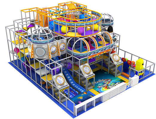 معدات ملعب داخلي للأطفال تحت عنوان الفضاء متعدد المستويات مع كتل EPP